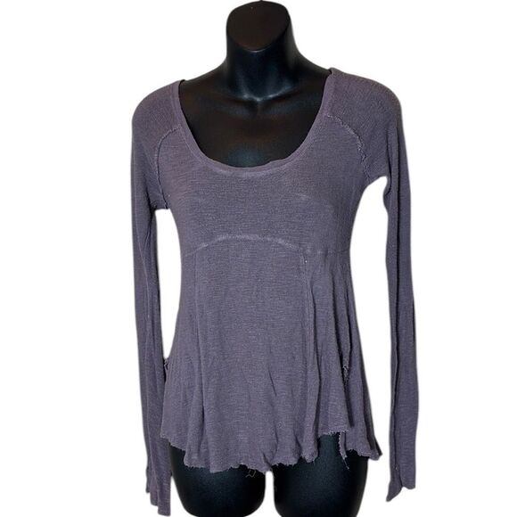 Free people super scoop babydoll y2k style top medium purple lightweight - Picture 1 of 6